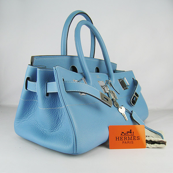 Cheap Hermes Birkin 42cm Replica Togo Leather Bag Light Blue 62642 - Click Image to Close